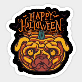 Halloween Happy Halloween Funny Pug Costume Sticker